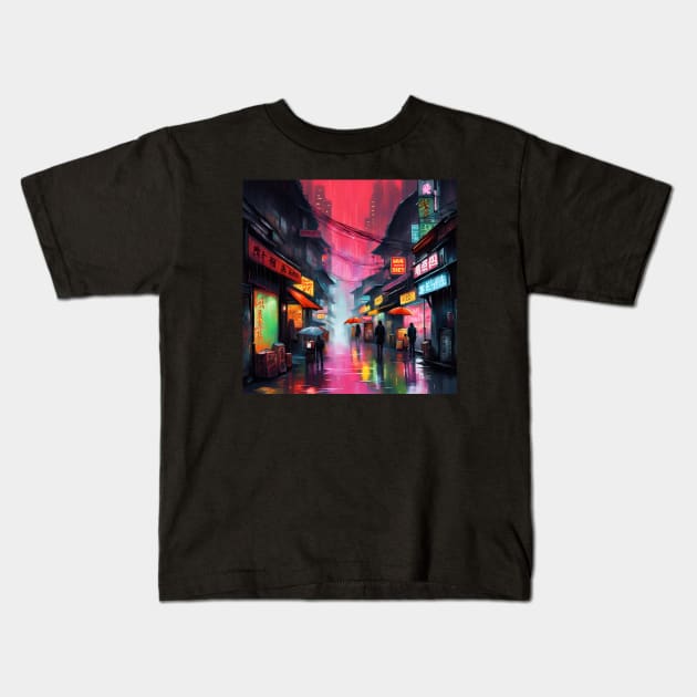 Neon Nights Kids T-Shirt by Lyvershop